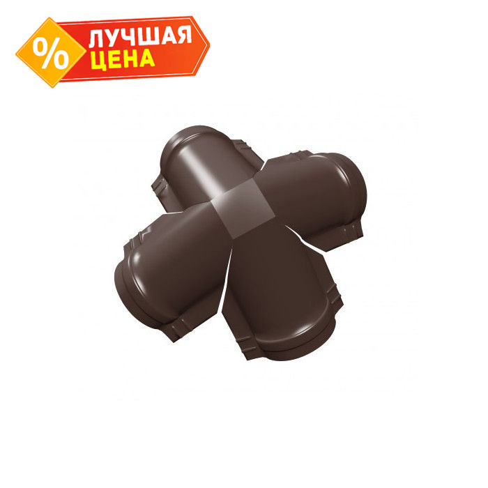 Четверник конька полукруглого Rooftop Matte с пленкой RAL 8017 шоколад