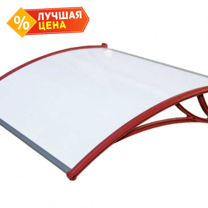 Козырьки Krovent из поликарбоната 1200х930х280 молочн.(крас. кроншт)