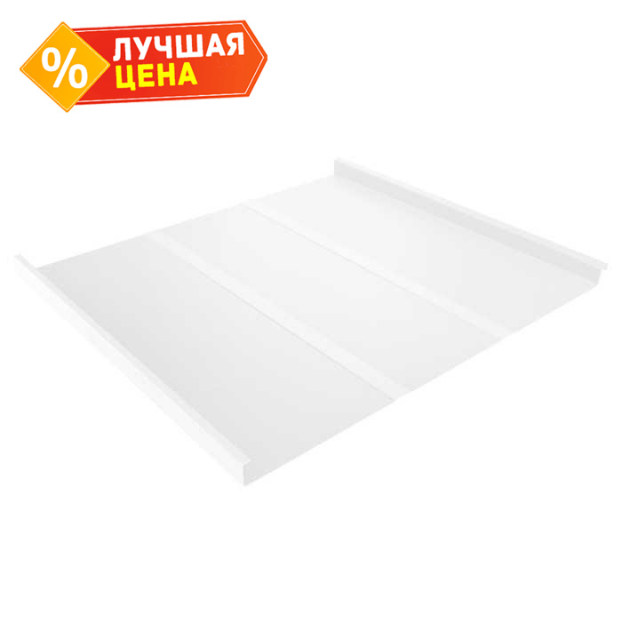 Фальцевая кровля Фальц двойной стоячий Line Grand Line 0,5 Satin RAL 9003 Сигнальный Белый