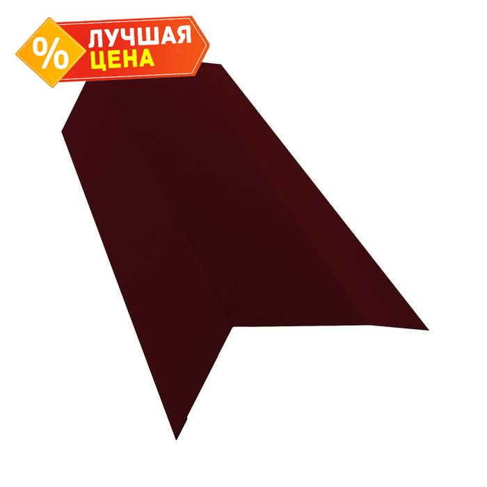 Планка карнизная 100х65 0,5 Satin с пленкой RAL 3005 красное вино