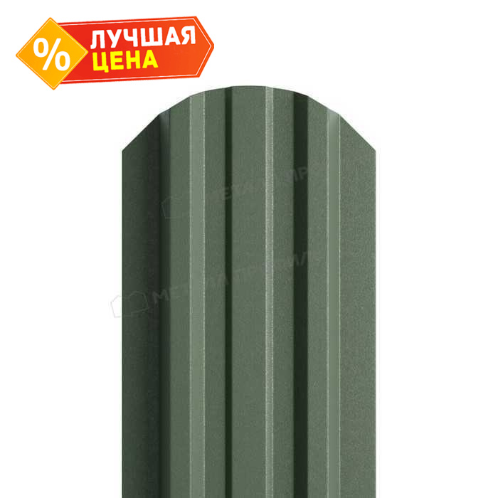 Штакетник Металл Профиль LАNE-O 0,45 VikingMP® RAL6007 Бутылочно-зеленый