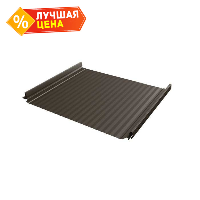 Фальцевая кровля Кликфальц Pro Gofr Grand Line 0,5 Satin RR 32 Темно-Коричевый