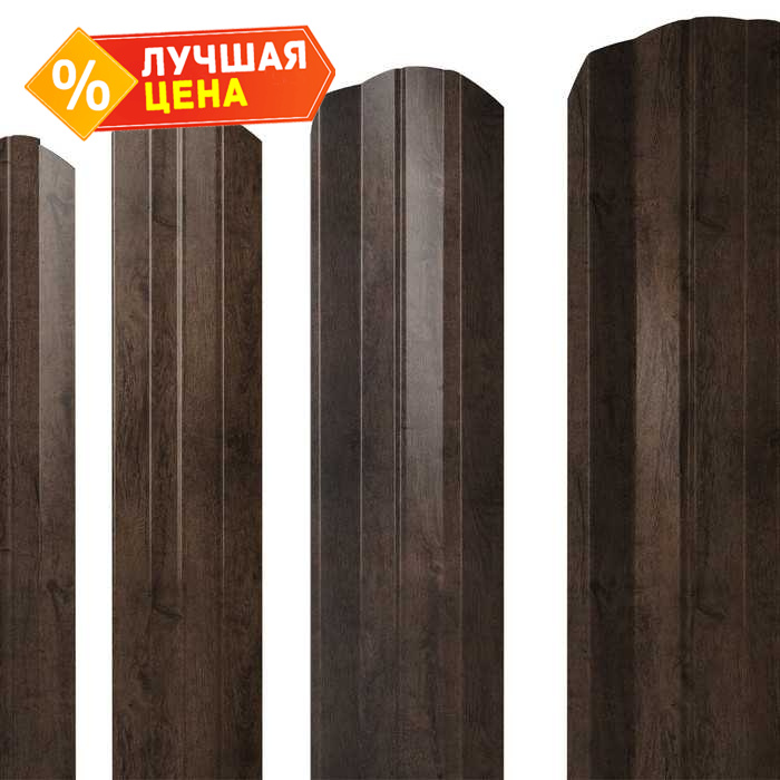 Штакетник для забора М-образный А фигурный Grand Line 0,45 Print-double Elite Antique Wood Antique Wood