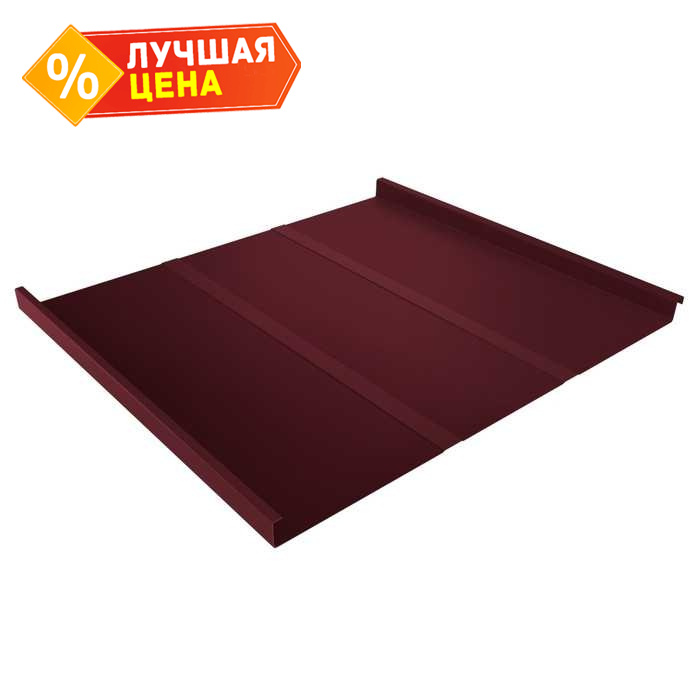 Фальцевая кровля Фальц двойной стоячий Line Grand Line 0,45 Полиэстер RAL 3005 Красное Вино