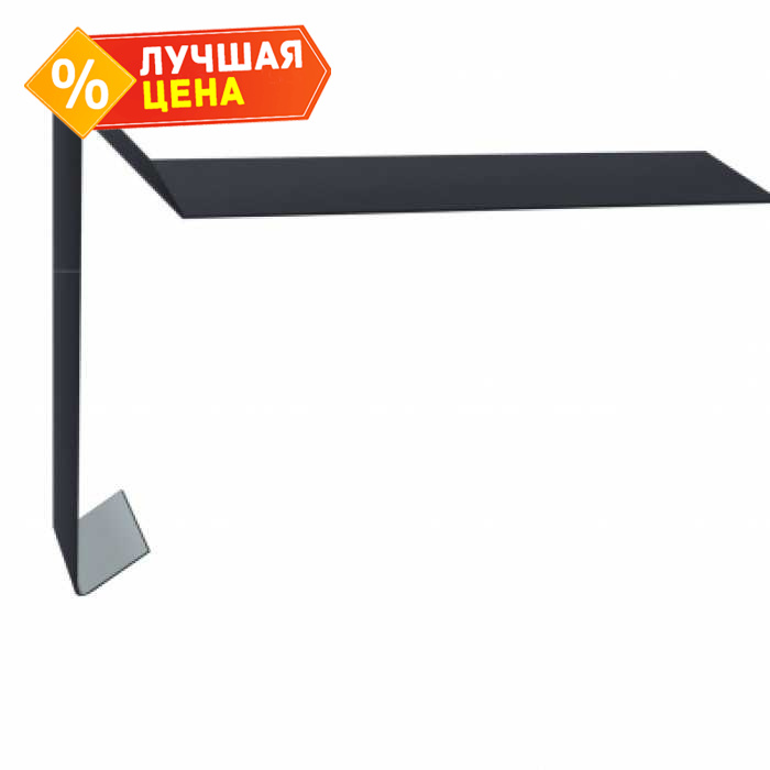 Планка ветровая для мягкой кровли 100х20х70 0,5 GreenCoat Pural BT, matt RR 23 темно-серый (RAL 7024 мокрый асфальт)