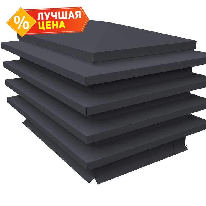 Дымник на трубу елка 1050х450мм 0,5 GreenCoat Pural BT, matt с пленкой RR 23 (RAL 7024)