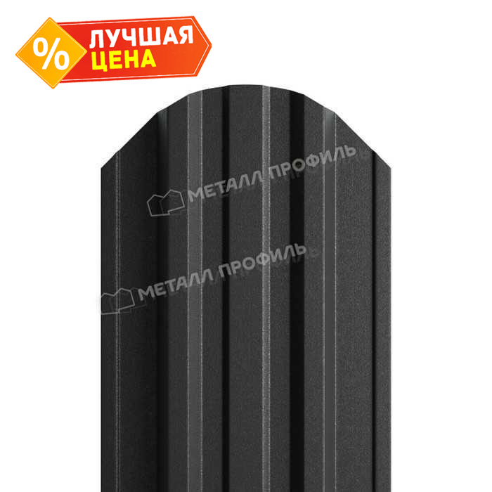 Штакетник Металл Профиль TRAPEZE-O 0,45 VikingMP® RAL9005 Черный темный