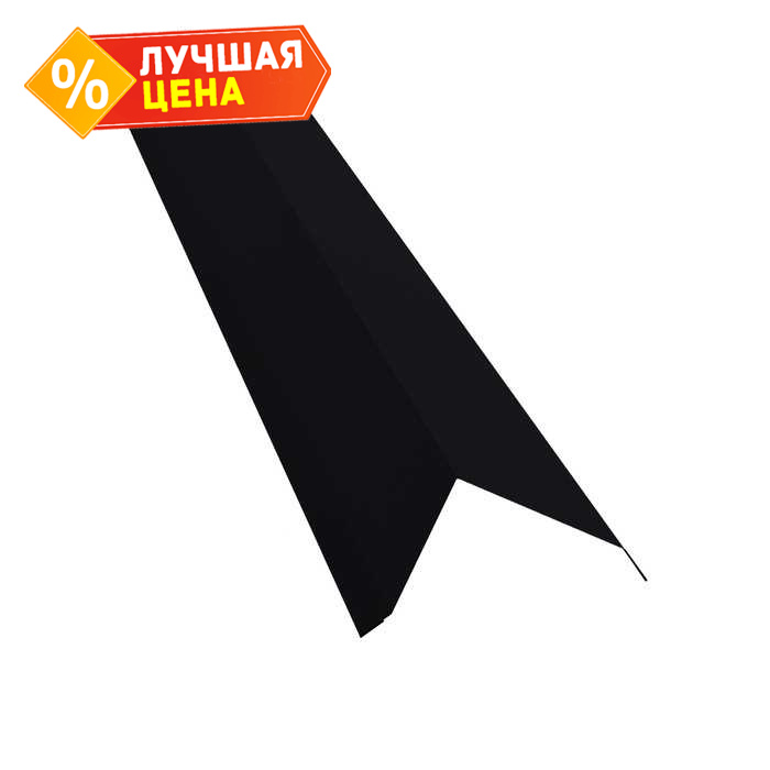 Планка торцевая 80х100 0,5 Satin с пленкой RAL 9005 черный