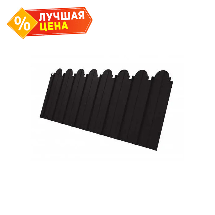 Профлист фигурный Grand Line C10A 0.45 Drap с пленкой RAL 9005 Черный