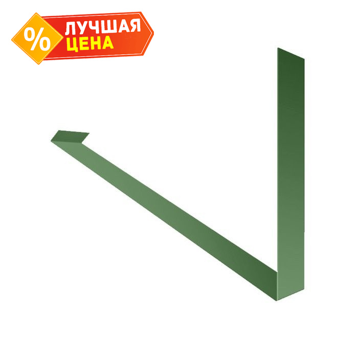 Планка примыкание верхнее к трубе фальц 0,45 PE с пленкой RAL 6019 бело-зеленый