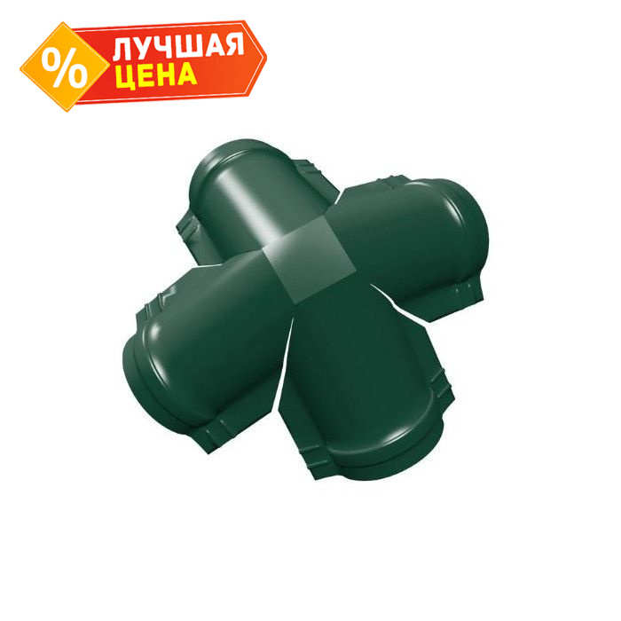 Четверник конька малого полукруглого Satin с пленкой RAL 6005 зеленый мох