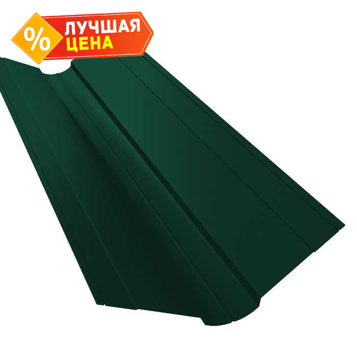 Планка ендовы верхней фигурной 100x100 0,4 PE RAL 6005 зеленый мох