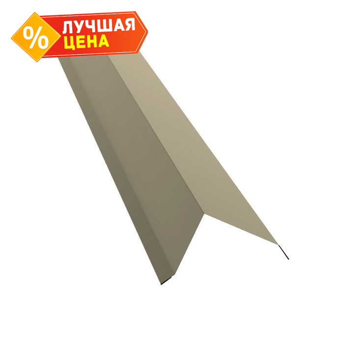 Планка торцевая 80х100 0,5 Satin с пленкой RAL 1015 светлая слоновая кость