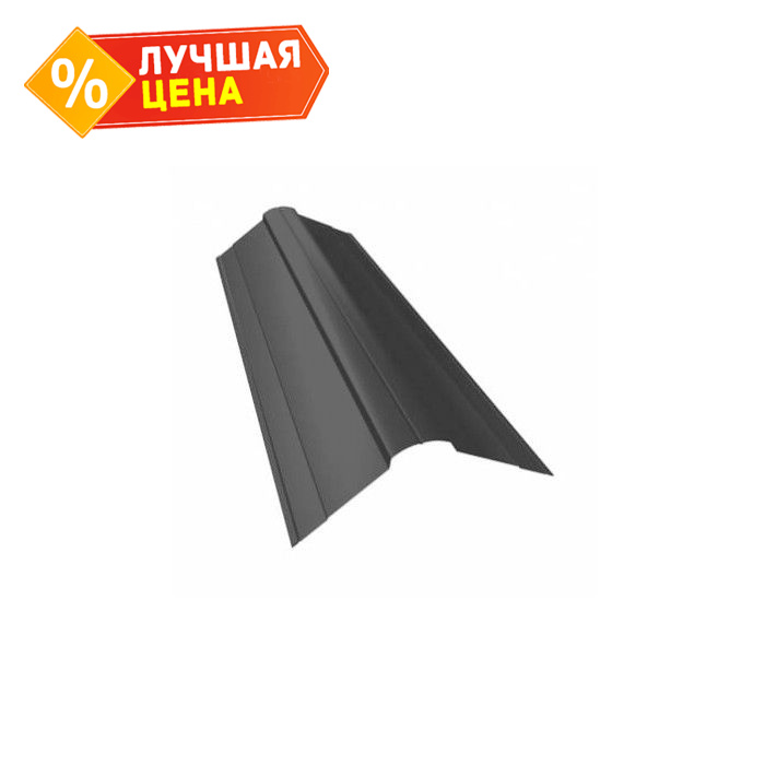 Планка конька фигурного 100x100 0,45 PE с пленкой RAL 9006 бело-алюминиевый