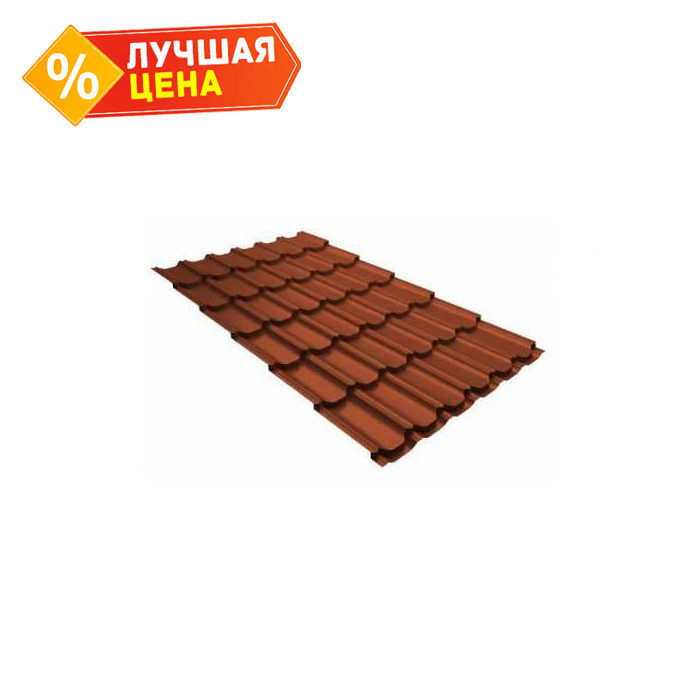 Металлочерепица Grand Line Kvinta plus 0,5 GreenCoat Pural Matt BT RR 750 Кирпично-красный