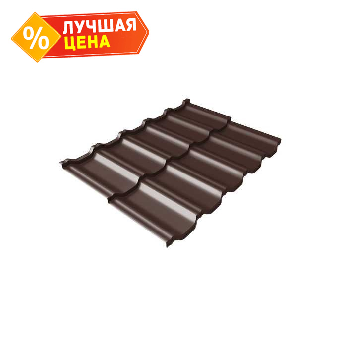 Металлочерепица Grand Line Kvinta Uno 0,5 Quarzit RAL 8017 Шоколад