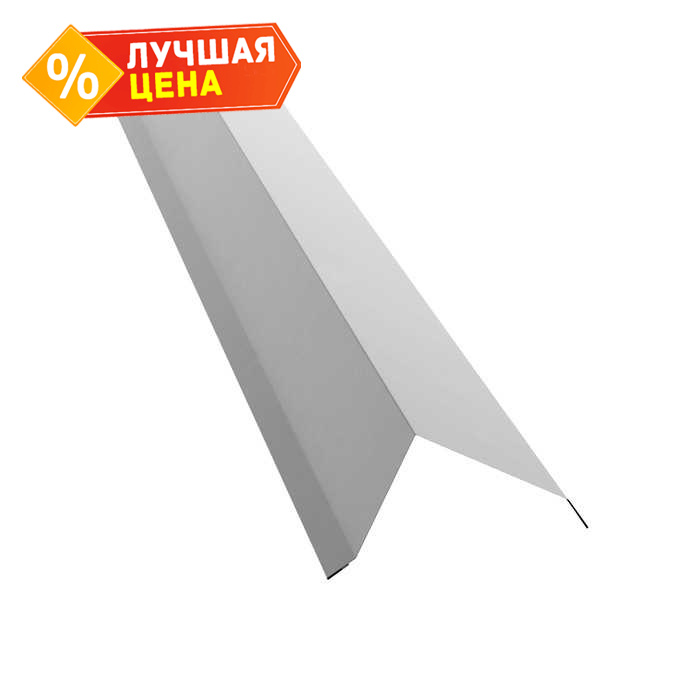 Планка торцевая 80х100 0,5 Satin с пленкой RAL 9003 сигнальный белый