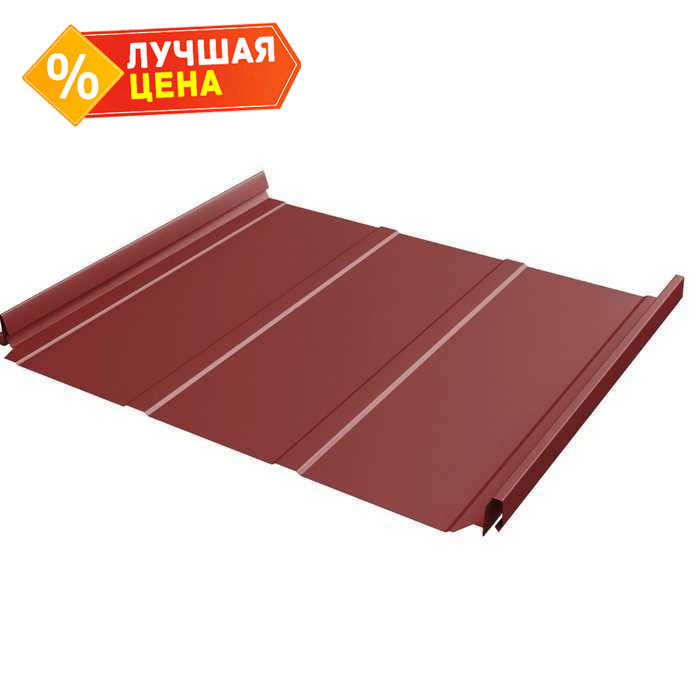 Фальцевая кровля Кликфальц Pro Grand Line 0,5 Atlas RAL 3011 Коричнево-Красный