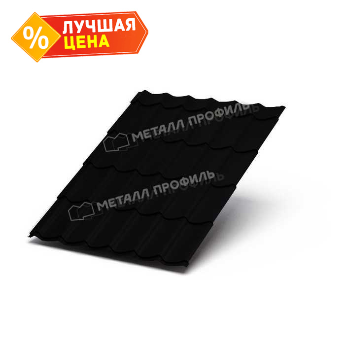 Металлочерепица Металл-Профиль Монтеррей 0,45 VikingMP® RAL 9005 Черный темный