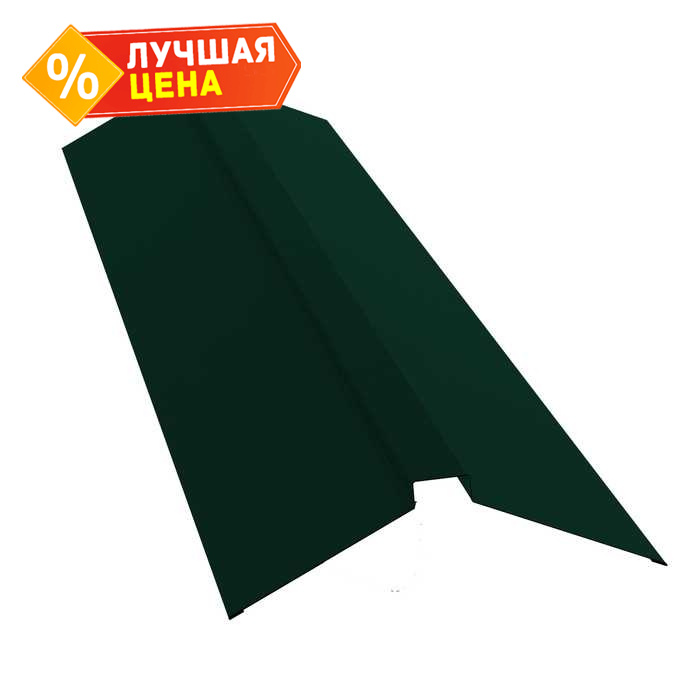 Планка конька плоского 115х30х115 0,5 Velur RAL 6005 зеленый мох