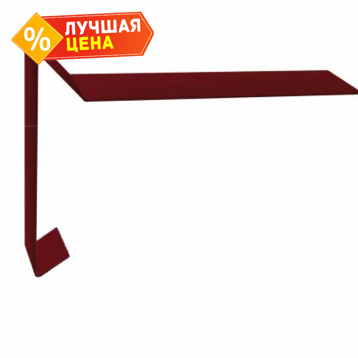 Планка ветровая для мягкой кровли 100х20х70 0,5 Velur RAL 3005 красное вино