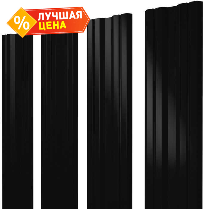 Штакетник Twin Grand Line 0,45 Drap RAL9005 Черный