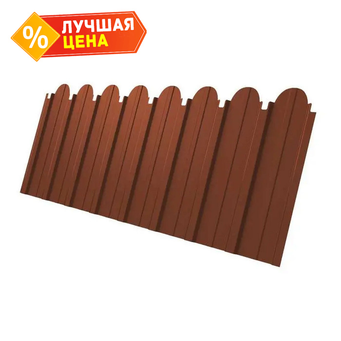 Профлист фигурный Grand Line C10A 0.5 Satin Matt RAL 8004 Терракота