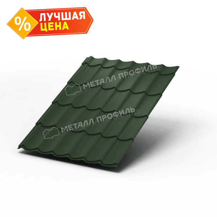 Металлочерепица Металл-Профиль Супермонтеррей 0,45 VikingMP® RAL 6007 Бутылочно-зеленый