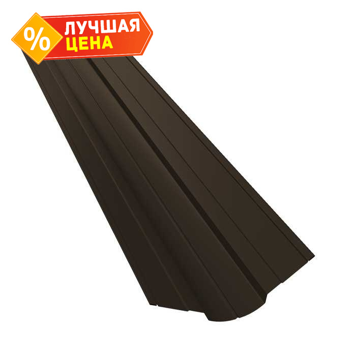 Планка ендовы верхней фигурной 70x70 0,5 GreenCoat Pural BT RR 32 темно-коричневый (RAL 8019 серо-коричневый)