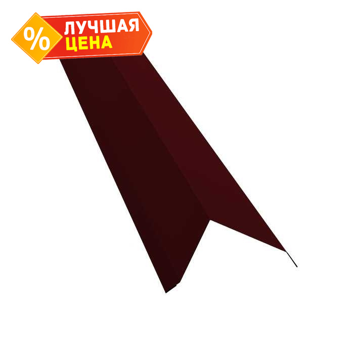 Планка торцевая 80х100 0,5 Satin с пленкой RAL 3005 красное вино