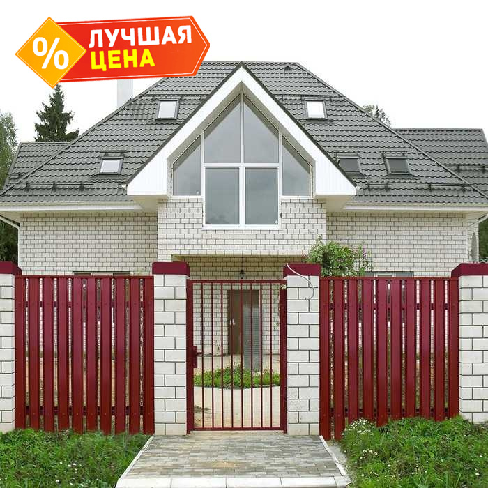 Штакетник Полукруглый Slim Grand Line 0,45 Полиэстер - double RR 32 Темно-Коричневый