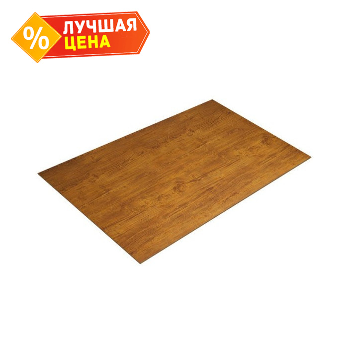 Плоский лист 0,45 Print-double Elite с пленкой Golden Wood