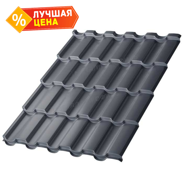 Металлочерепица Металл-Профиль Монтекристо-XL 0,45 VikingMP® RAL 7024 Серый графит