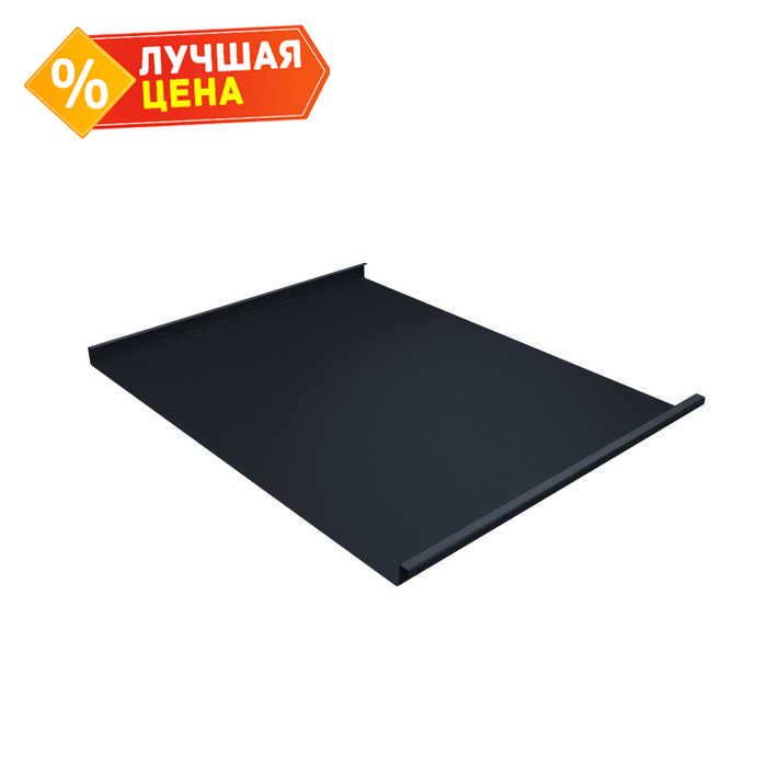 Фальцевая кровля Фальц двойной стоячий Grand Line 0,5 Satin RAL 7024 Мокрый Асфальт