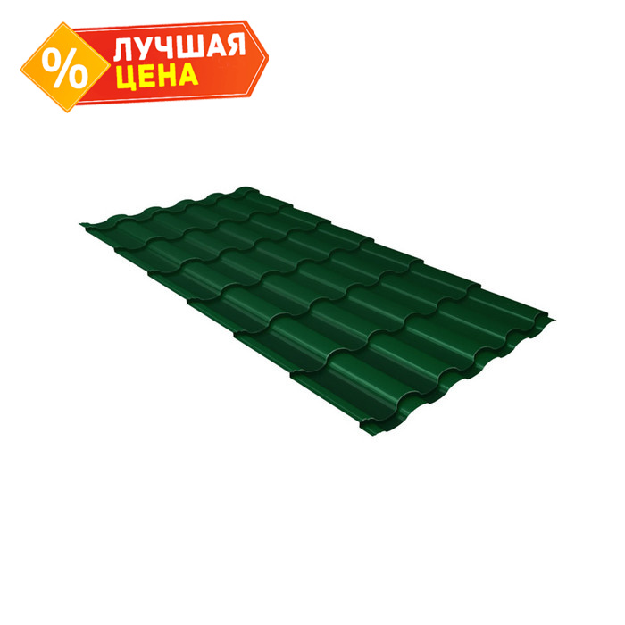 Металлочерепица Grand Line Kredo 0,45 Drap ST RAL 6005 Зеленый мох