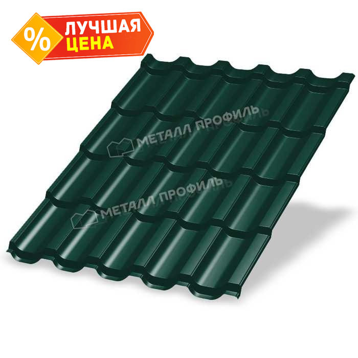 Металлочерепица Металл-Профиль Трамонтана-M 0,45 VikingMP® RAL 6005 Зеленый мох