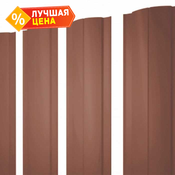 Штакетник Круглый Grand Line 0,45 Drap ST RAL8004 Терракота