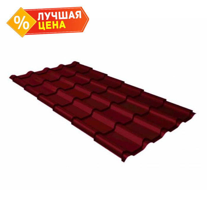 Металлочерепица Grand Line Kredo 0,5 Satin Мatt RAL 3005 Красное вино