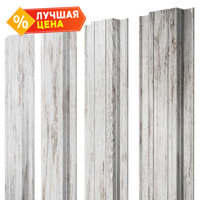 Штакетник Прямоугольный Grand Line 0,45 Print Elite Snow Wood Snow Wood