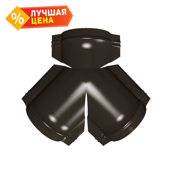 Тройник Y конька полукруглого Rooftop Matte с пленкой RR 32 темно-коричневый