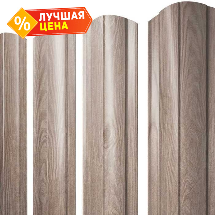 Штакетник Круглый фигурный Grand Line 0,45 Print Elite White Wood White Wood