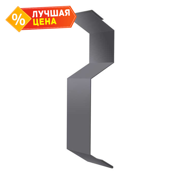 Планка примыкания внакладку 25х17х35х17 0,5 Satin с пленкой RAL 7004 сигнальный серый