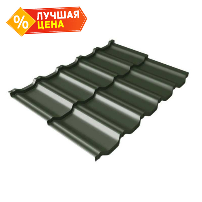 Металлочерепица Grand Line Kvinta Uno 0,5 GreenCoat Pural Matt BT RR 11 Хромовая зелень