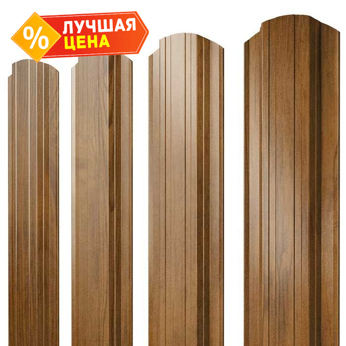 Штакетник Прямоугольный фигурный Grand Line 0,4 Print Premium Golden Wood Golden Wood