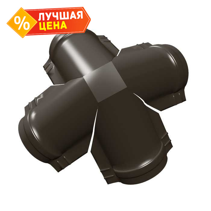 Четверник конька полукруглого Satin с пленкой RR 32 темно-коричневый