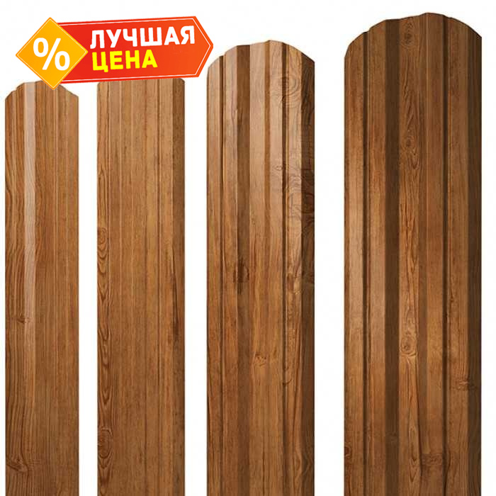 Штакетник Twin фигурный 0,45 Print Elite Golden Wood