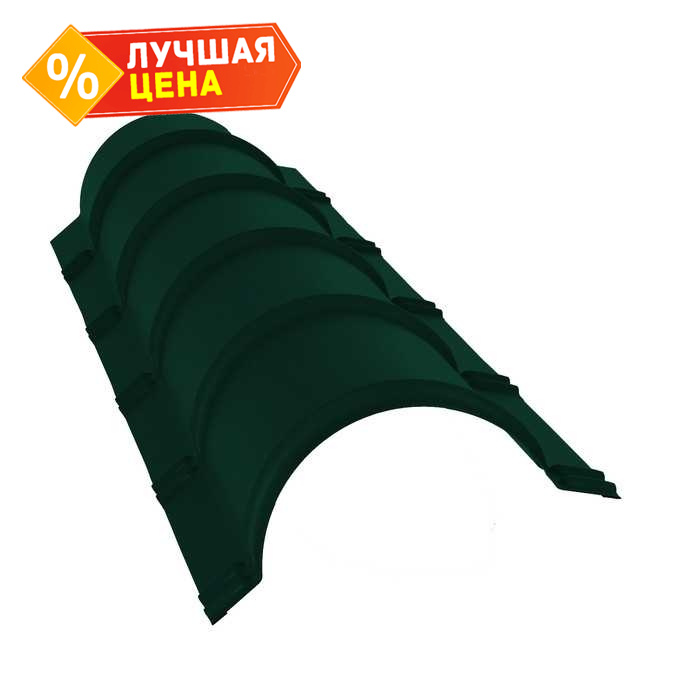 Планка конька полукруглого 0,5 Satin с пленкой RAL 6005 зеленый мох