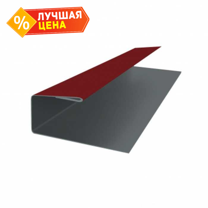 J-Профиль 18мм 0,5 Satin с пленкой RAL 3005 красное вино