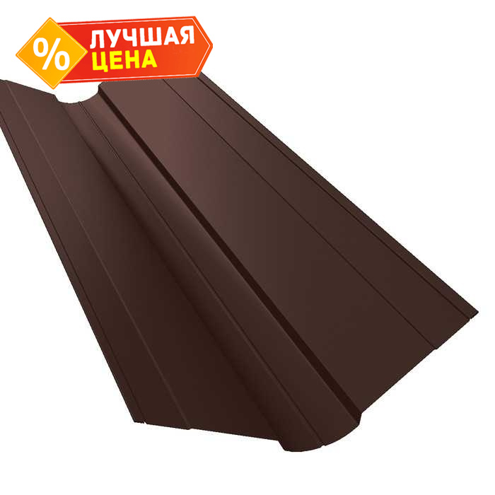 Планка ендовы верхней фигурной 100x100 0,5 Rooftop Matte RAL 8017 шоколад