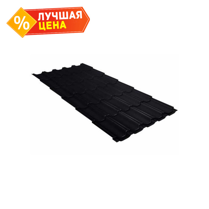 Металлочерепица Grand Line Kvinta plus 0,5 Quarzit lite RAL 9005 Черный